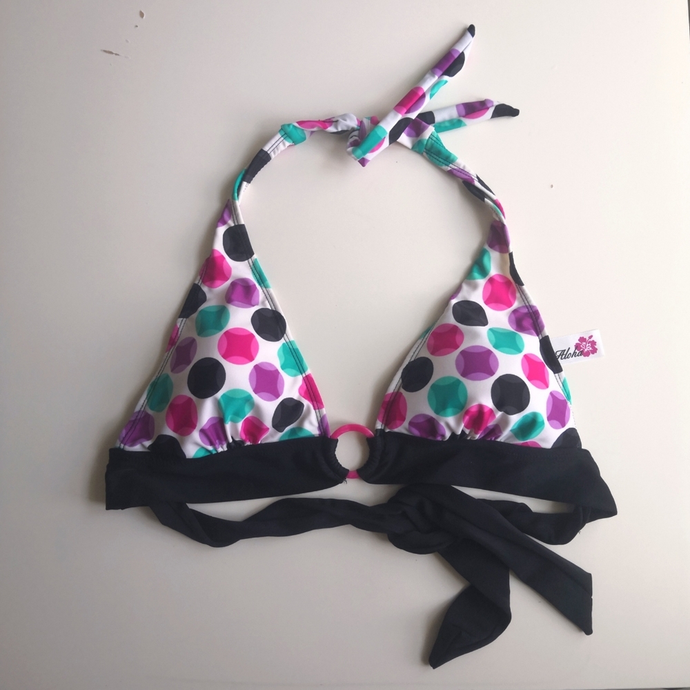 Colourful dotted bikini top